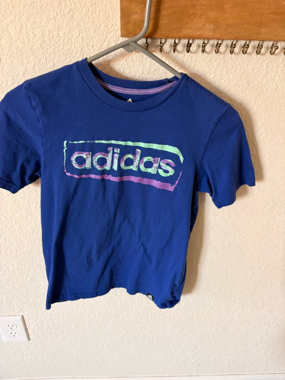 adidas Royal Blue Tee with Pastel Logo